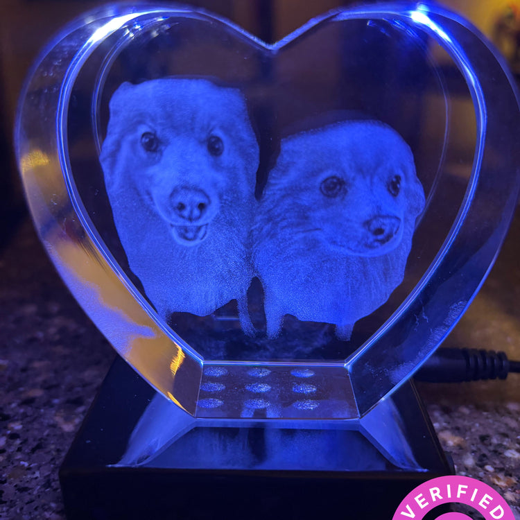 Heart 3D Photo Crystal