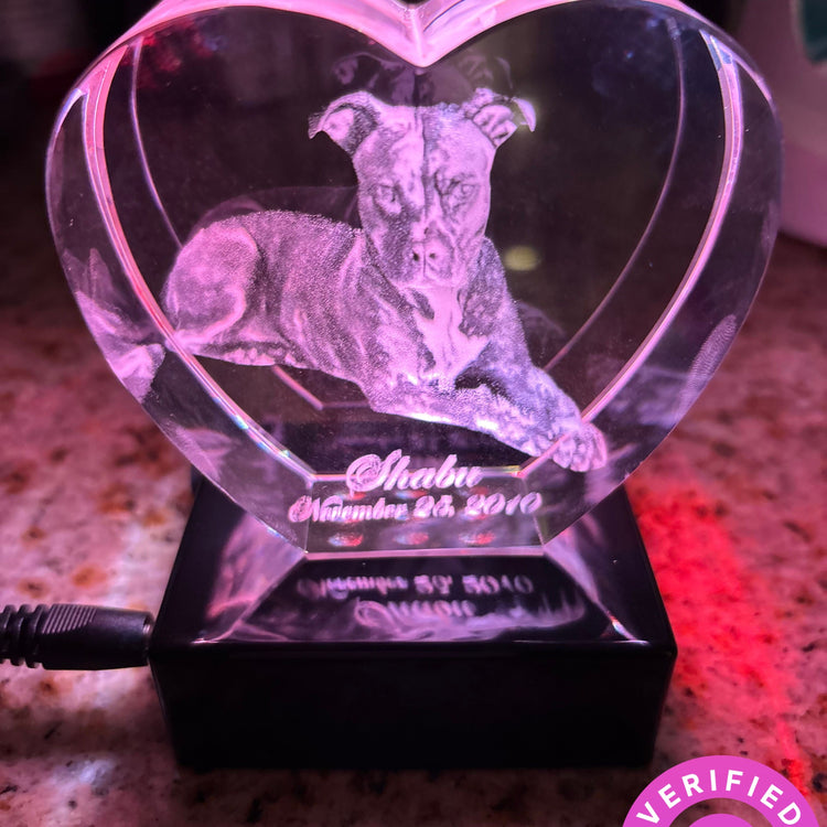 Heart 3D Photo Crystal