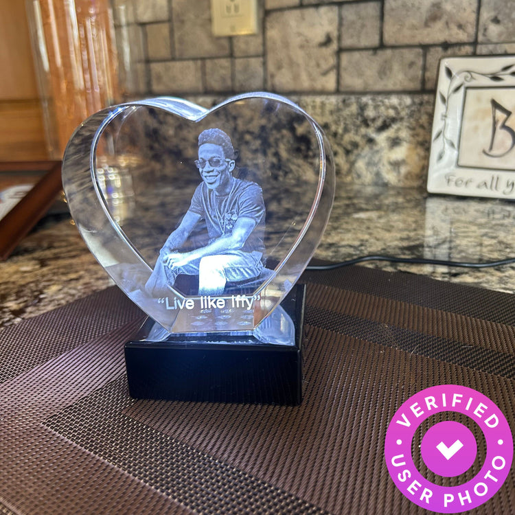Heart 3D Photo Crystal
